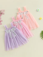 Vestido Infantil de Tule Lacinho