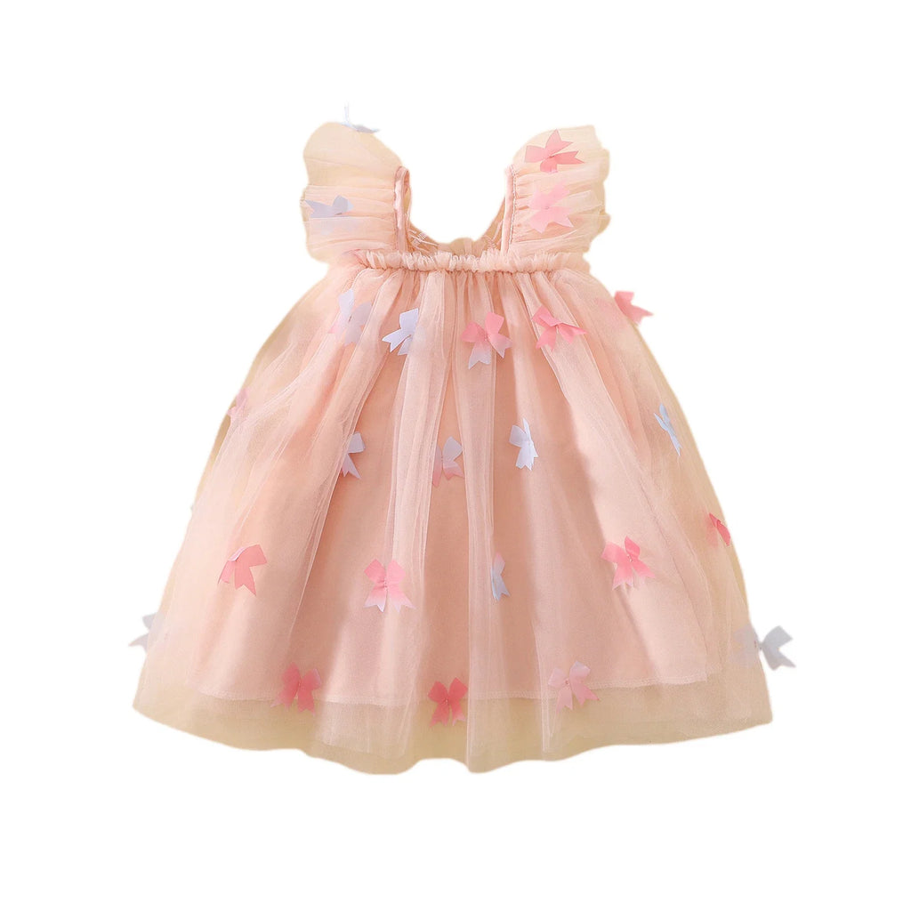 Vestido de Tule Infantil Asa Lacinhos
