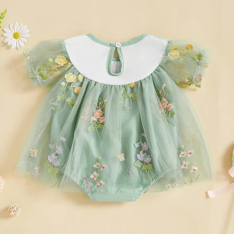 Body Infantil Feminino Tule Floral