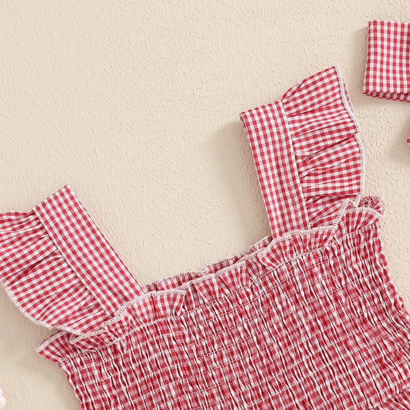 Vestido Infantil Xadrez Moranguinho