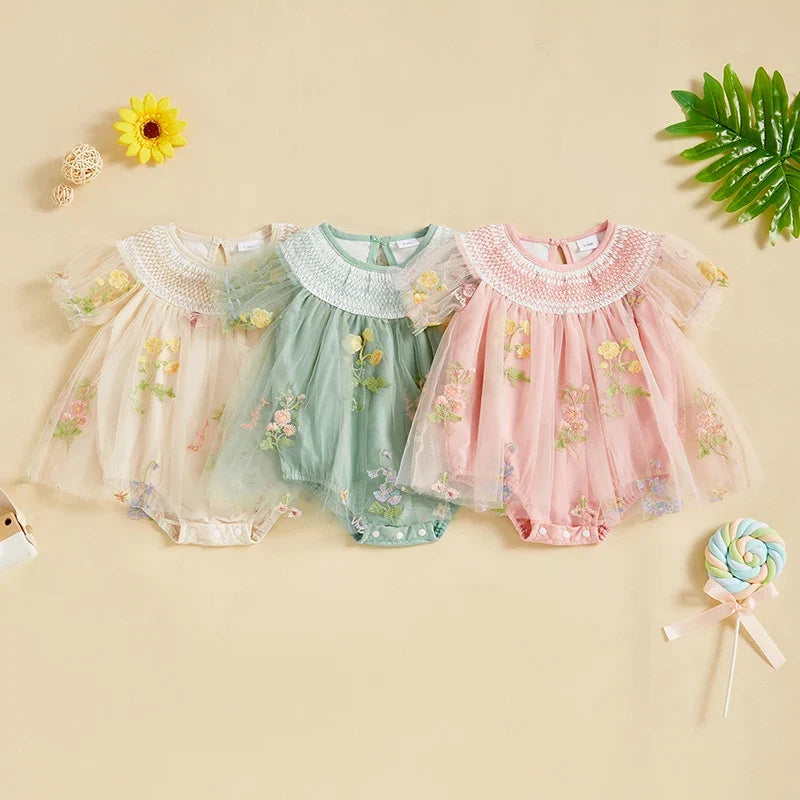 Body Infantil Feminino Tule Floral