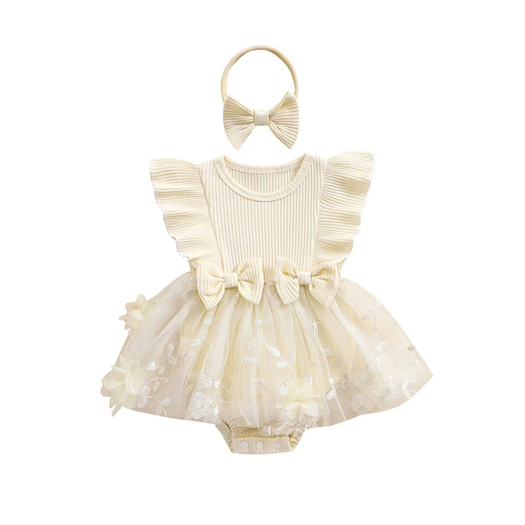 Body Infantil Feminino Lacinhos Tule Floral