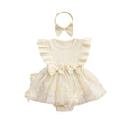 Body Infantil Feminino Lacinhos Tule Floral