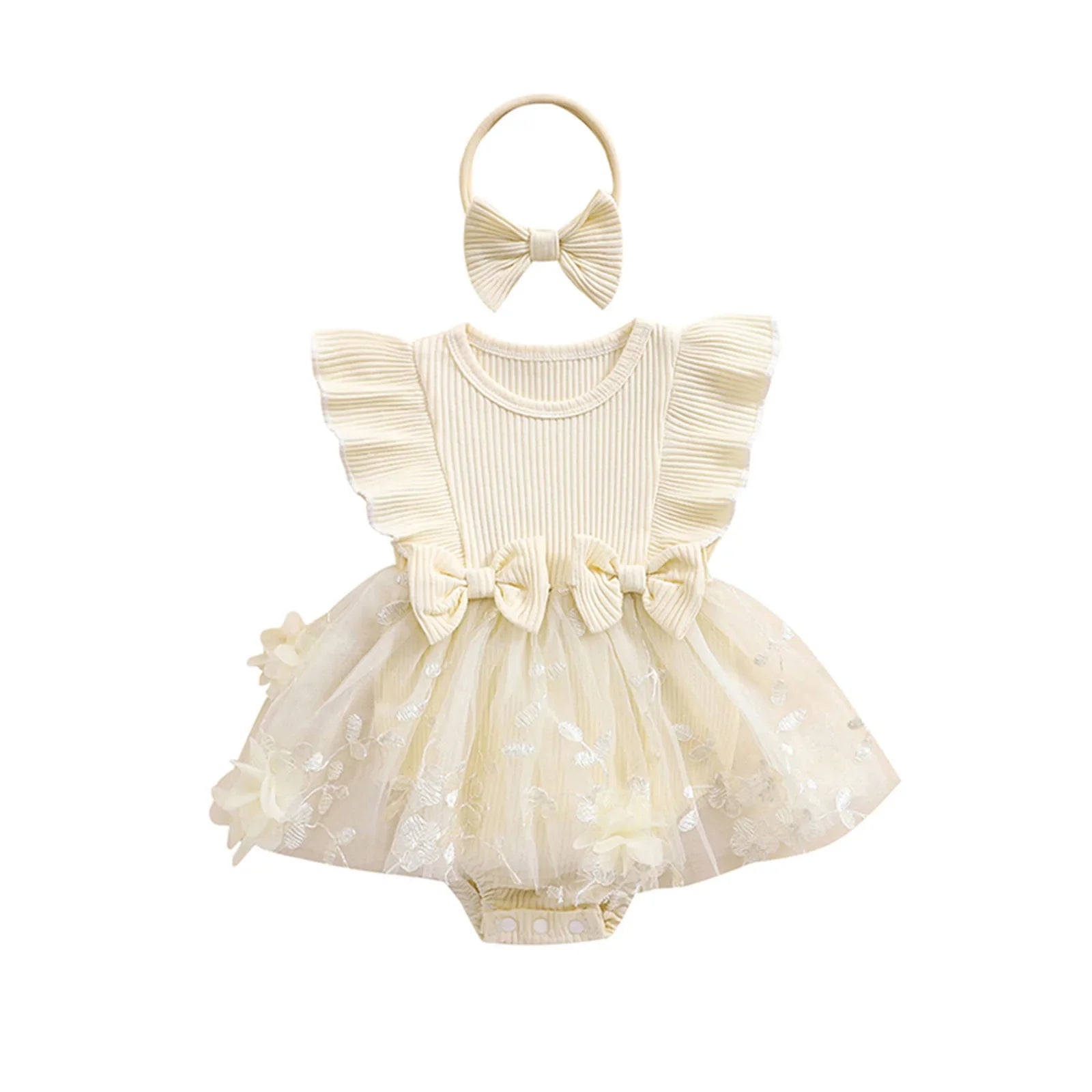 Body Infantil Feminino Lacinhos Tule Floral