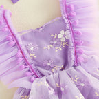 Body Infantil Feminino Floral  Com Tule