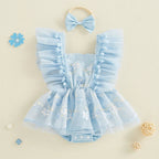 Body Infantil Feminino Floral  Com Tule