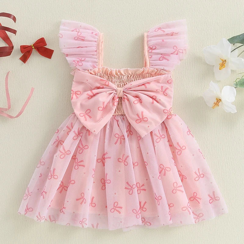 Vestido Infantil de Tule Lacinho