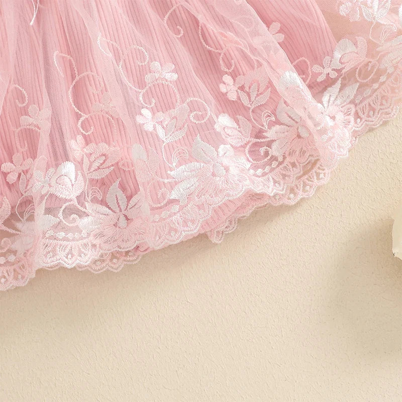 Body Infantil Feminino Bordado Flores