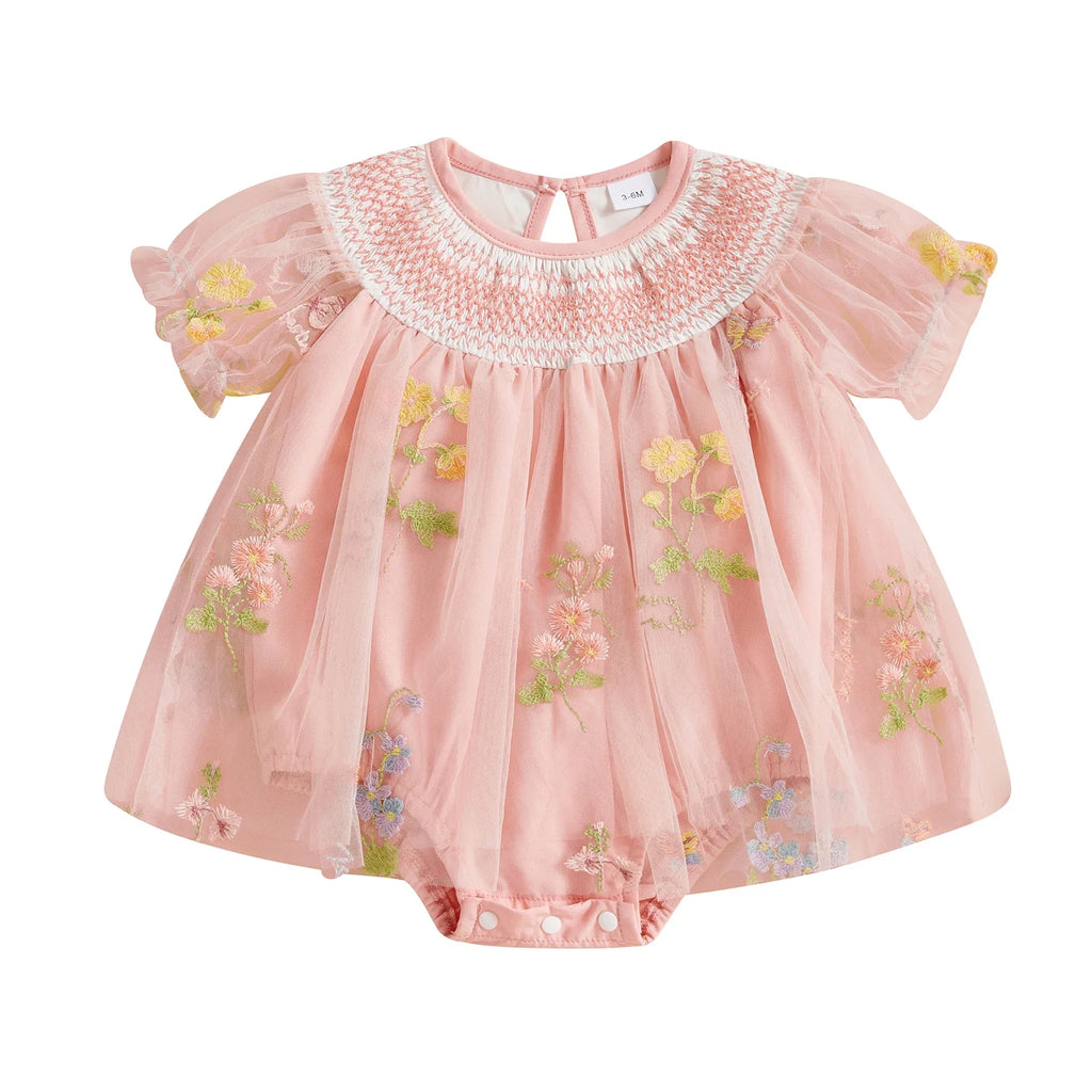 Body Infantil Feminino Tule Floral