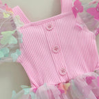 Vestido Infantil de Tule Borboletinhas