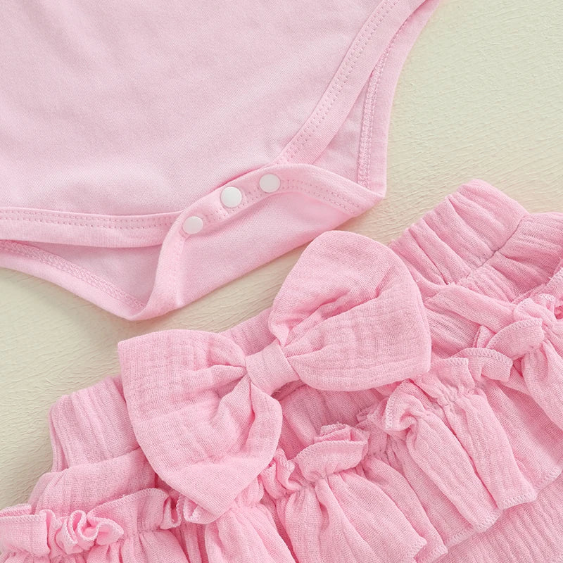Conjunto Infantil Feminino Verão Lacinhos