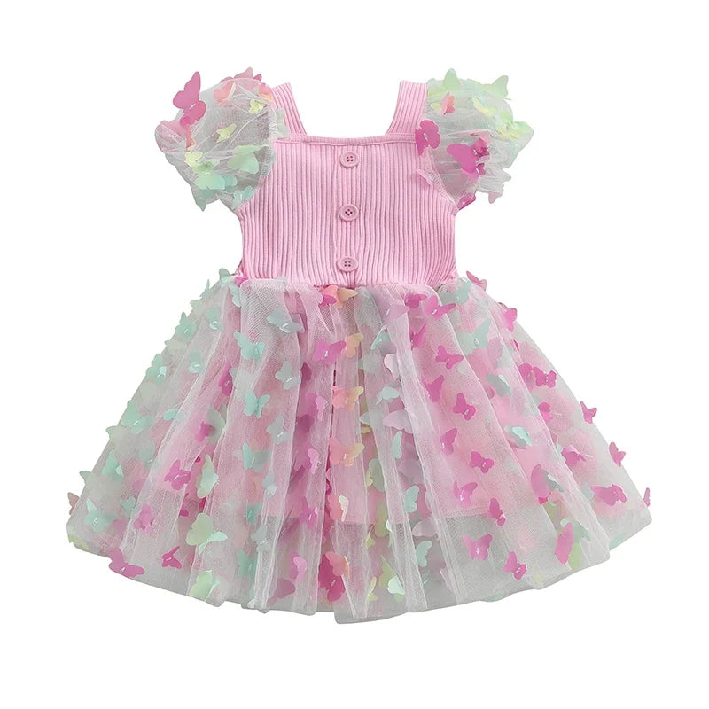 Vestido Infantil de Tule Borboletinhas