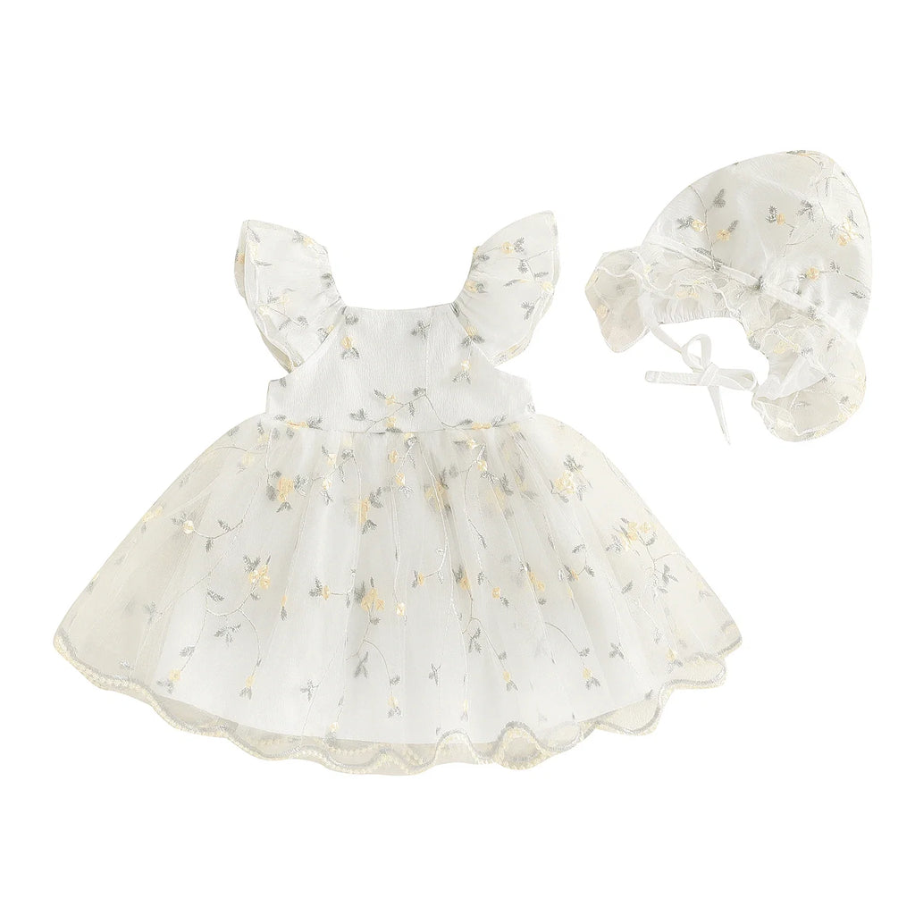 Vestido Infantil Florzinhas e Tule