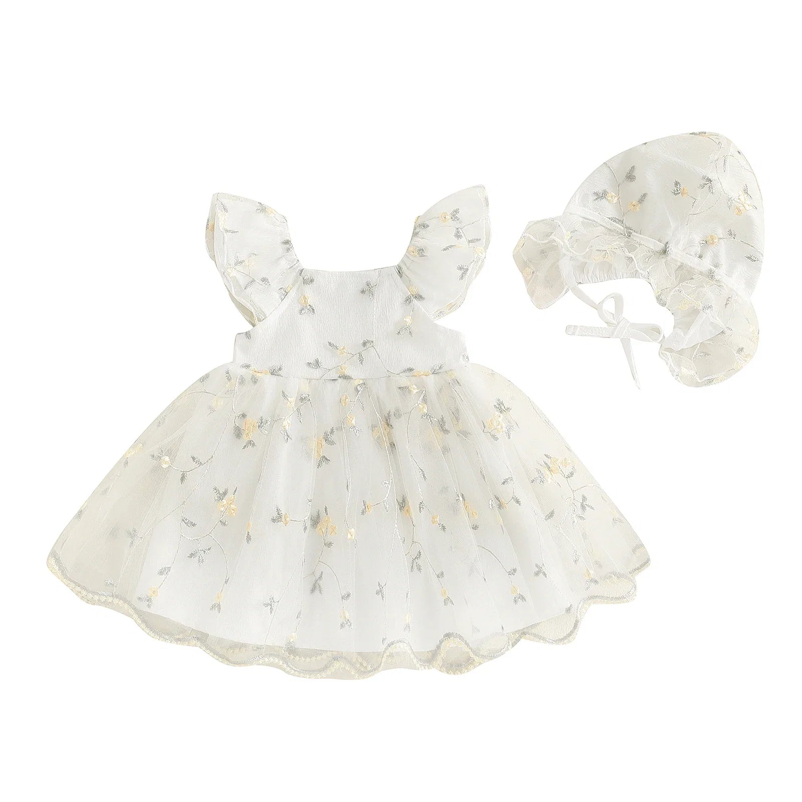 Vestido Infantil Florzinhas e Tule