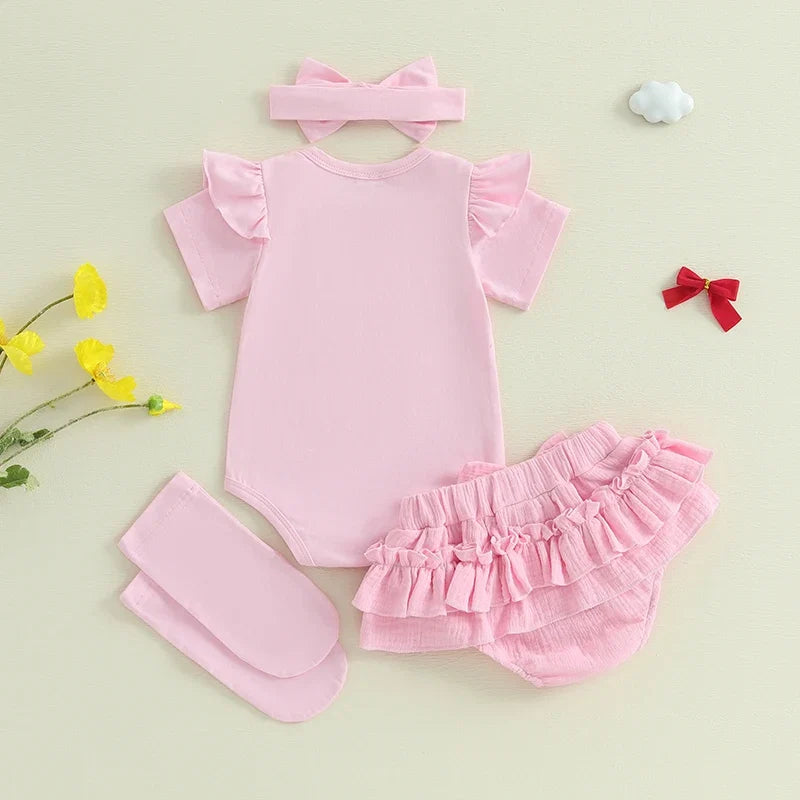 Conjunto Infantil Feminino Verão Lacinhos