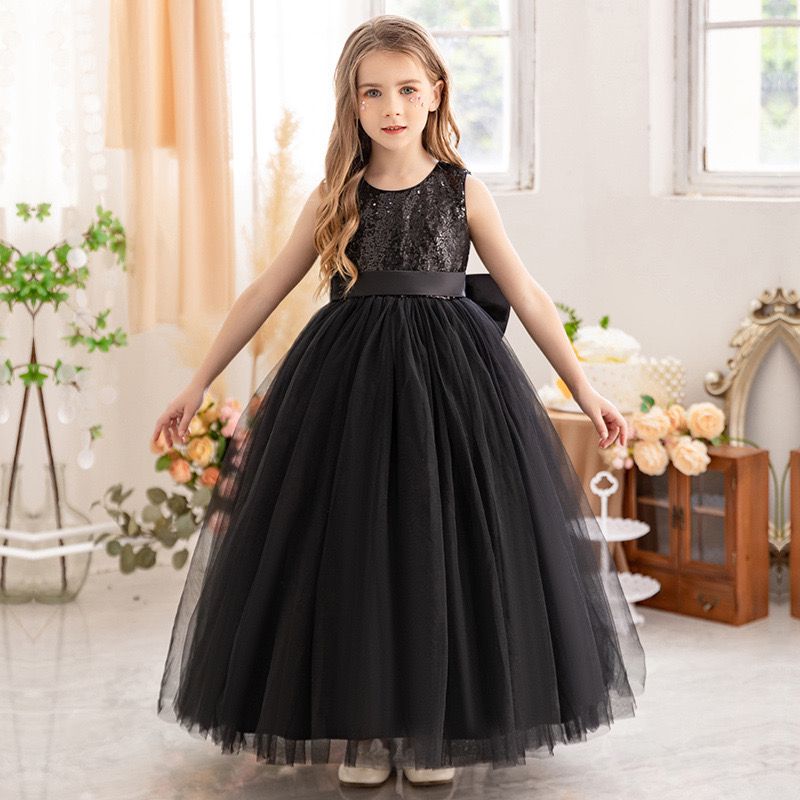 Vestido Infantil Paetê Laço