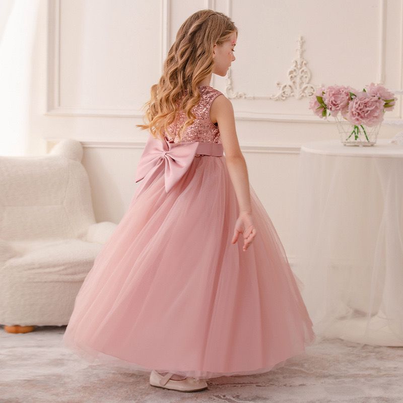 Vestido Infantil Paetê Laço