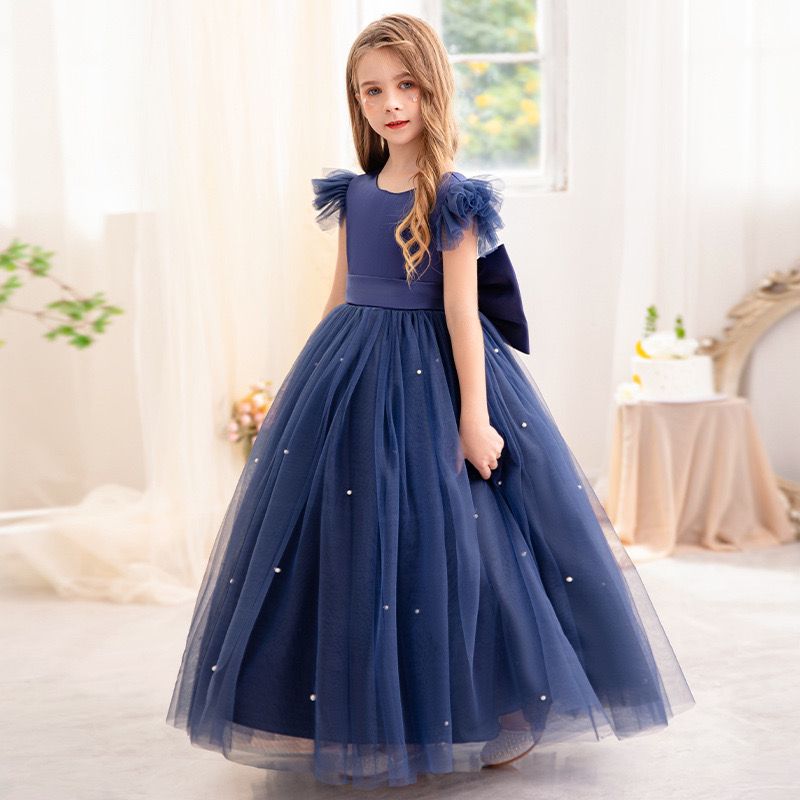 Vestido Infantil Tule Aplique Pérolas