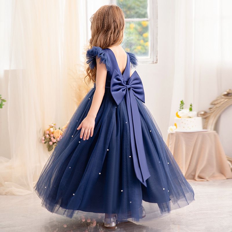Vestido Infantil Tule Aplique Pérolas