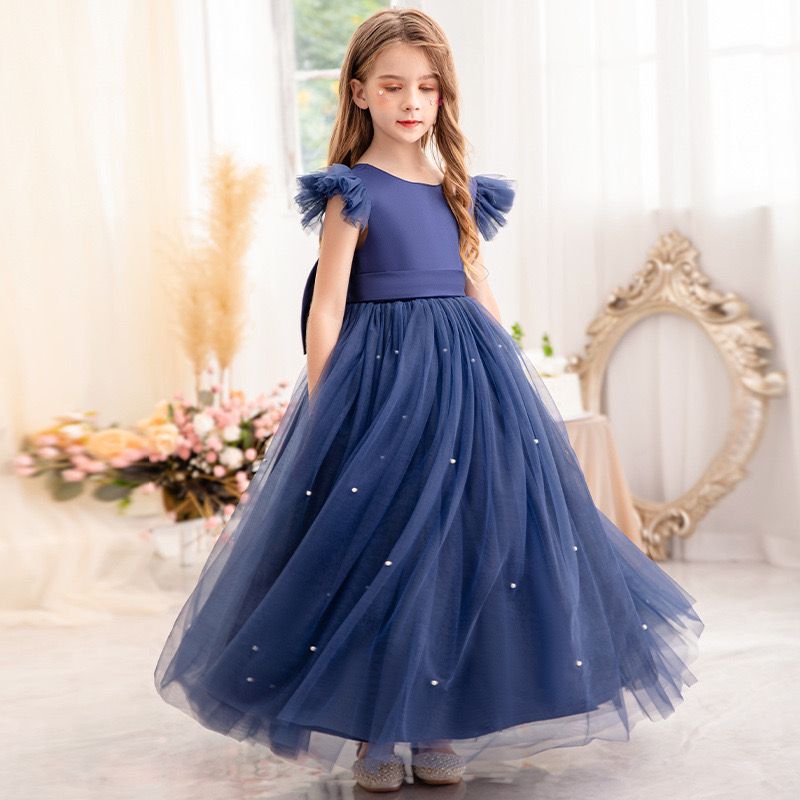 Vestido Infantil Tule Aplique Pérolas