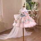 Vestido de Festa Infantil Flores e Tule