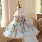 Vestido de Festa Infantil Flores e Tule