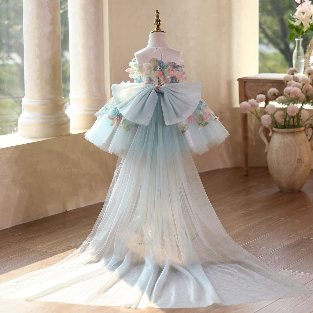 Vestido de Festa Infantil Flores e Tule