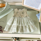 Vestido Infantil Verde Florzinhas