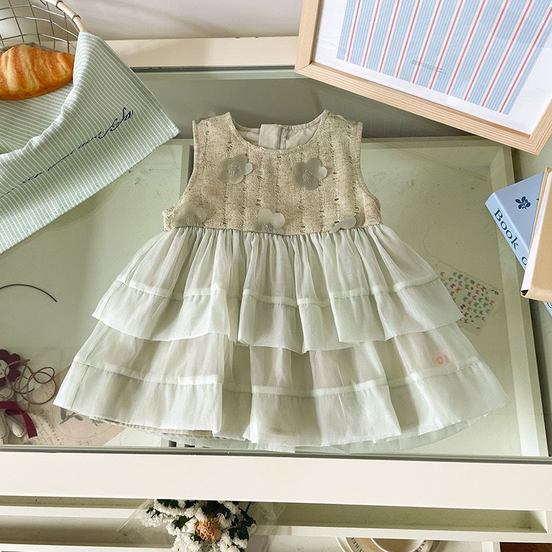 Vestido Infantil Verde Florzinhas