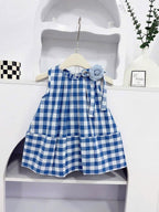 Vestido Infantil Xadrez Florzinha