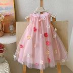 Vestido Infantil Tule Florzinhas