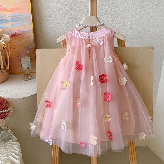 Vestido Infantil Tule Florzinhas
