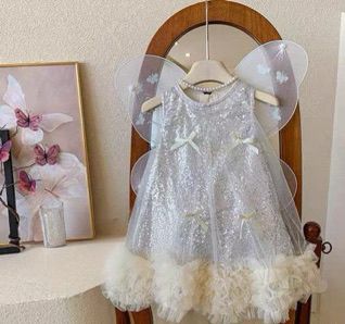 Vestido Infantil Brilhante Asinha