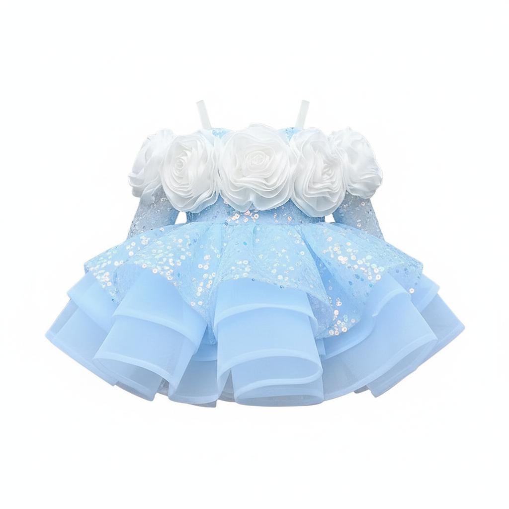 Vestido Infantil Flores Brilhantes