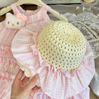 Vestido Infantil Rosa Gatinha com Chapéu