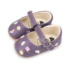 Sapato Infantil Feminino Bordado Florzinhas