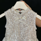 Vestido Infantil de Festa Brilhantes Tule