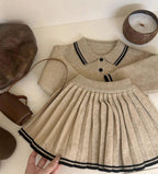 Conjunto Infantil de Tricô Polo Plíssadinha